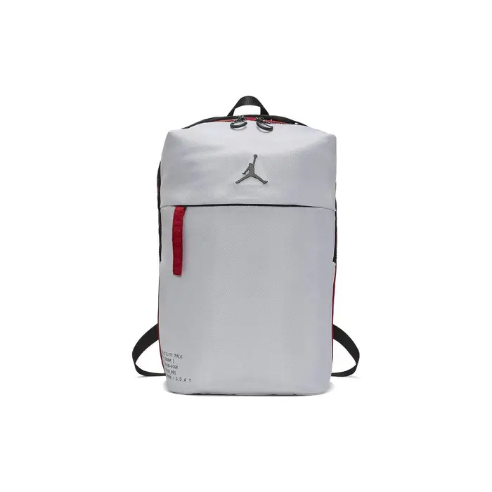 Jordan Zaino Sportivo con Zip Larga Multi-Strato Grande Capacità in Poliestere per Basket e Laptop Unisex Bianco Grigio 9A0164-001 White