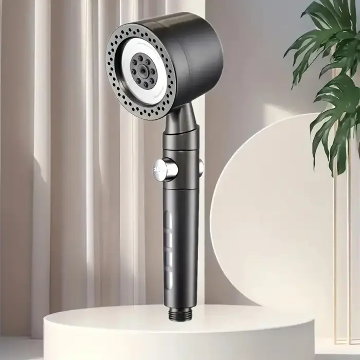 JR-Studio Soffione Doccia Filtrante ad Alta Pressione Risparmio Acqua 5 Modalità Soffione Doccia Manuale Un Pulsante Stop Accessori Bagno