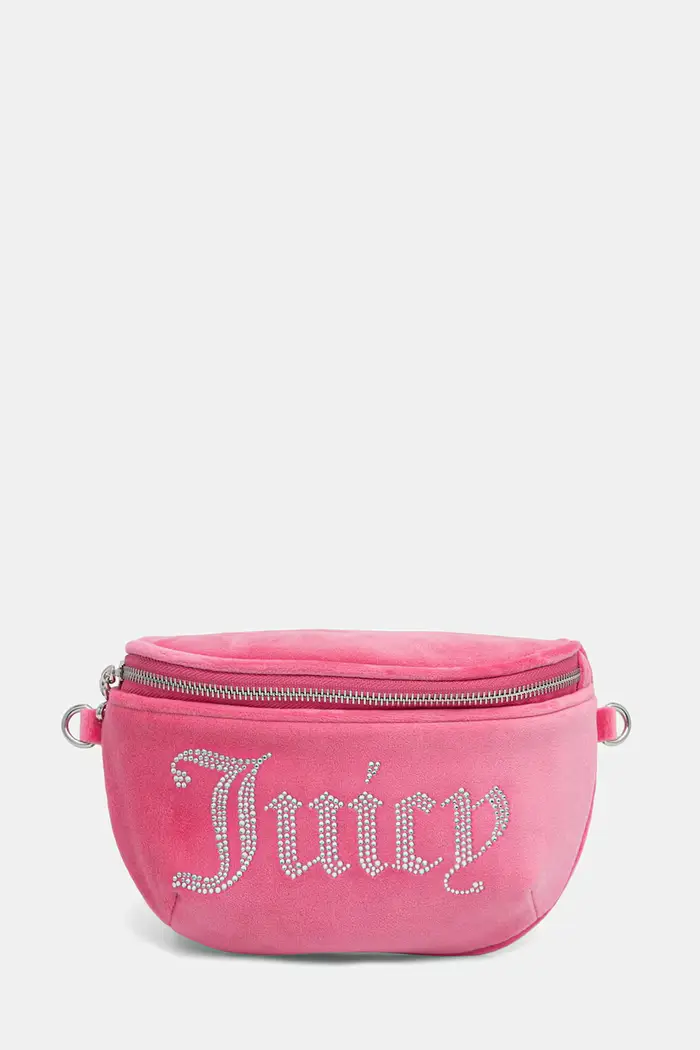 Juicy Couture borsa a tracollo da donna in velluto KIMBERLY Rosa