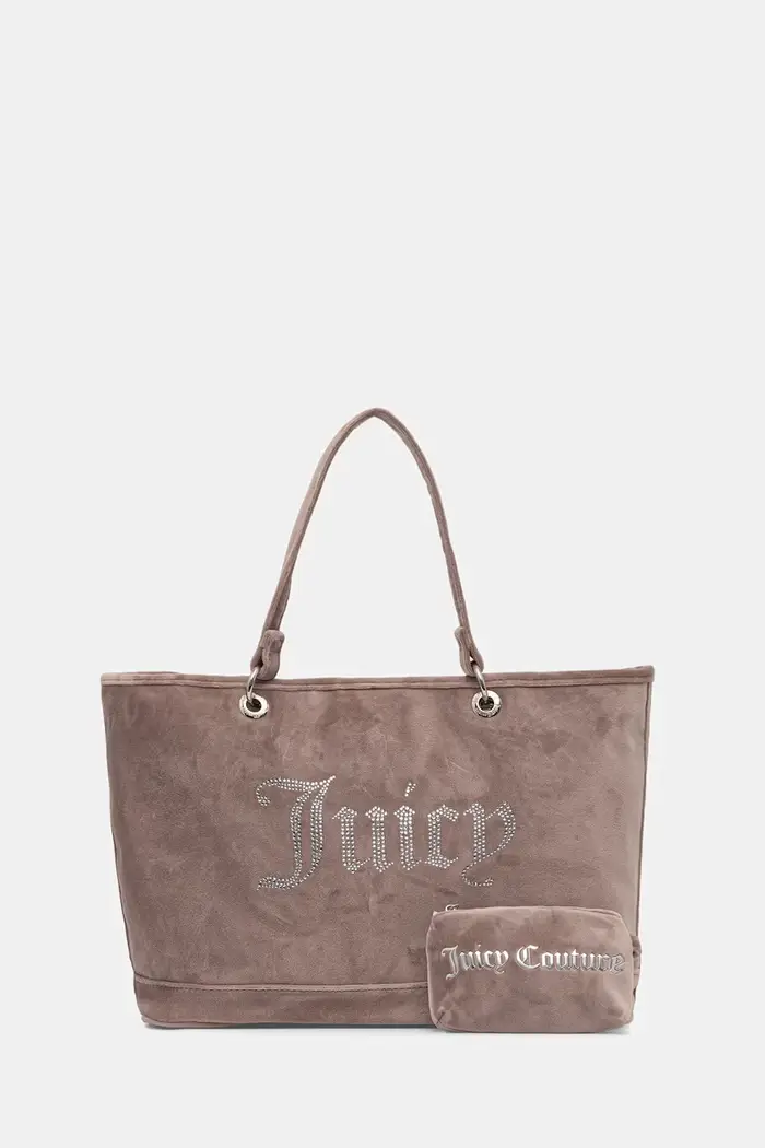 borsa tote da donna in velluto Kimberly Beige