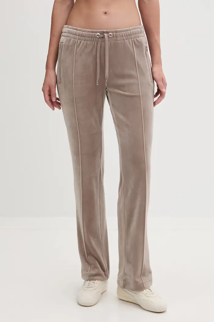 Juicy Couture pantaloni da tuta da donna in velluto TINA COL OUT TR Marrone