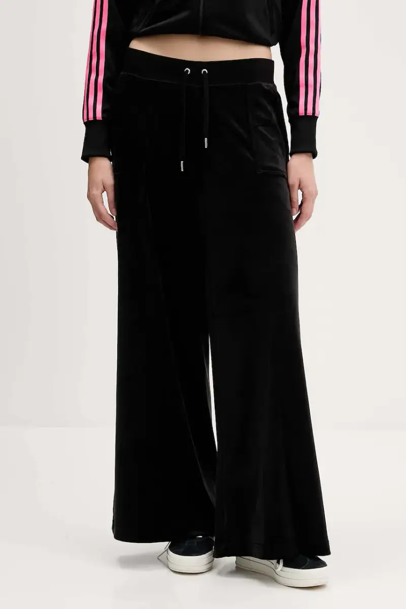 Juicy Couture pantaloni da tuta in velluto donna colore nero JCBBJ225803