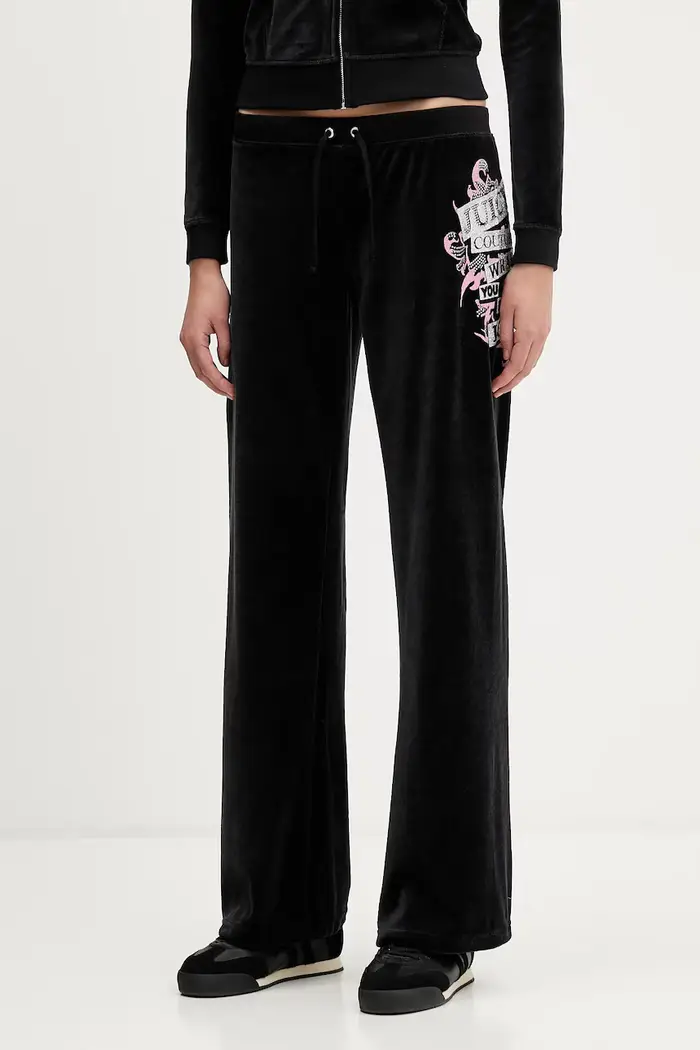Juicy Couture pantaloni da tuta in velluto Wrap You Up Nero