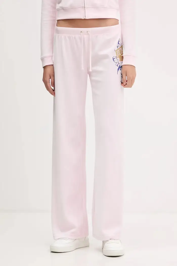 Juicy Couture pantaloni da tuta in velluto Wrap You Up Rosa