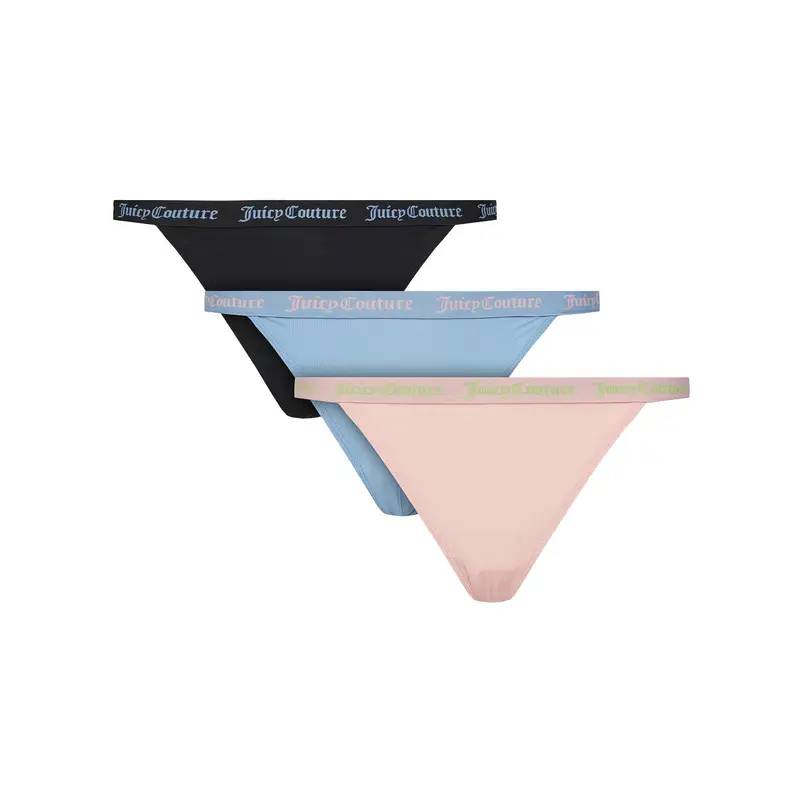 Juicy Couture Set di 3 perizomi JCTTH125982 Multicolore