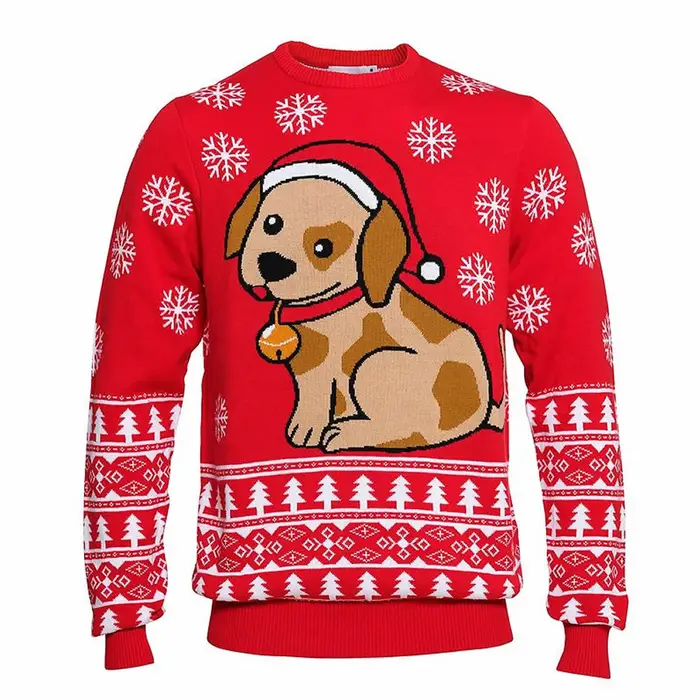 Jule Sweaters Maglione natalizio santa s little helper red