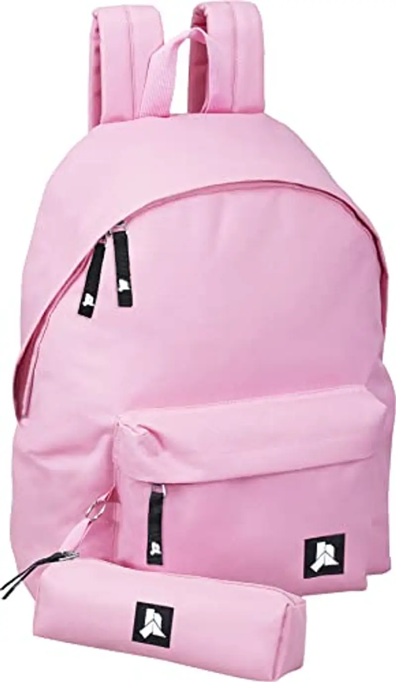 Julian Ross JR3007 Rosa Chiaro Zaino Con Astuccio Scuola Media, Elementare e Superiore per Bambine e Ragazze