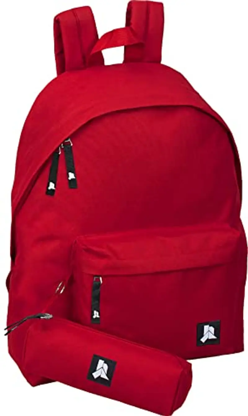 Julian Ross JR3007 Rosso Zaino Con Astuccio Scuola Media, Elementare e Superiore per Bambini e Ragazzi, 41 Centimetri