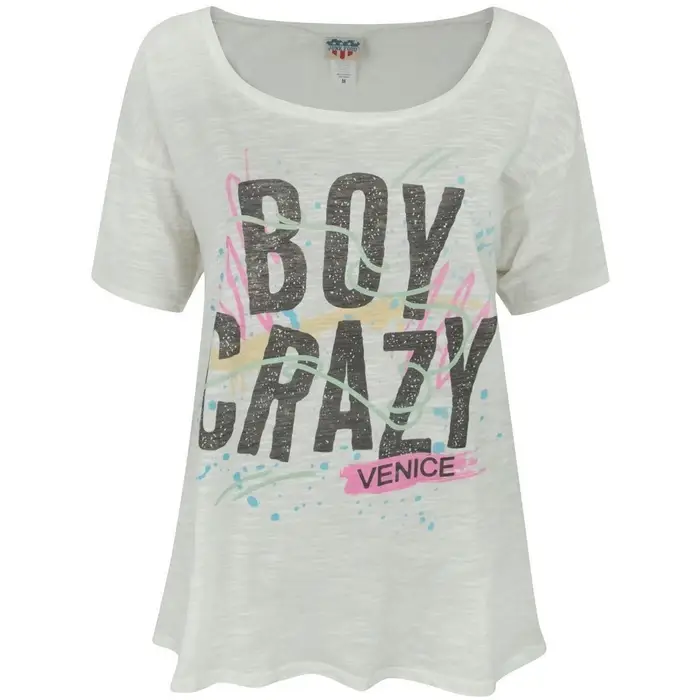 Junk Food T-shirts a maniche lunghe Boy Crazy Bianco