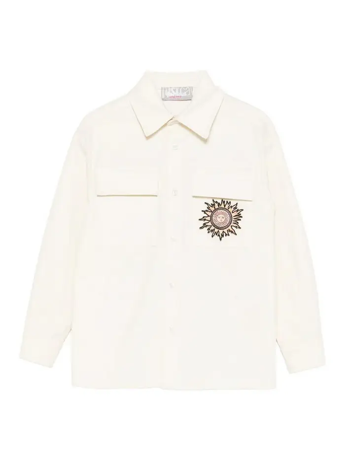 Just Cavalli Camicia Con Tasche Con Patta Beige