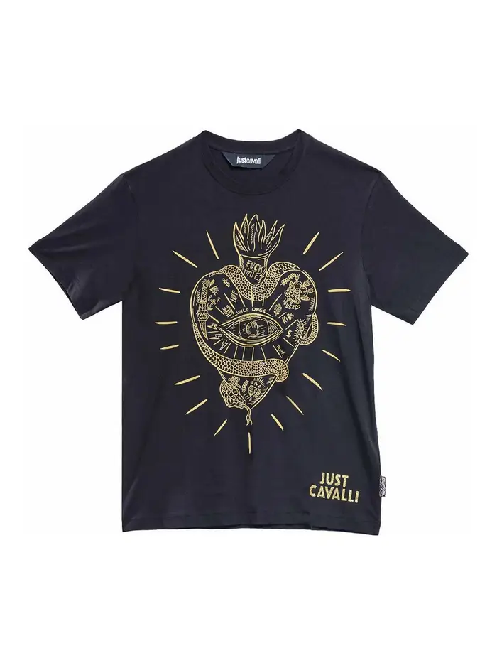 Just Cavalli T-shirt dal grande cuore Nero