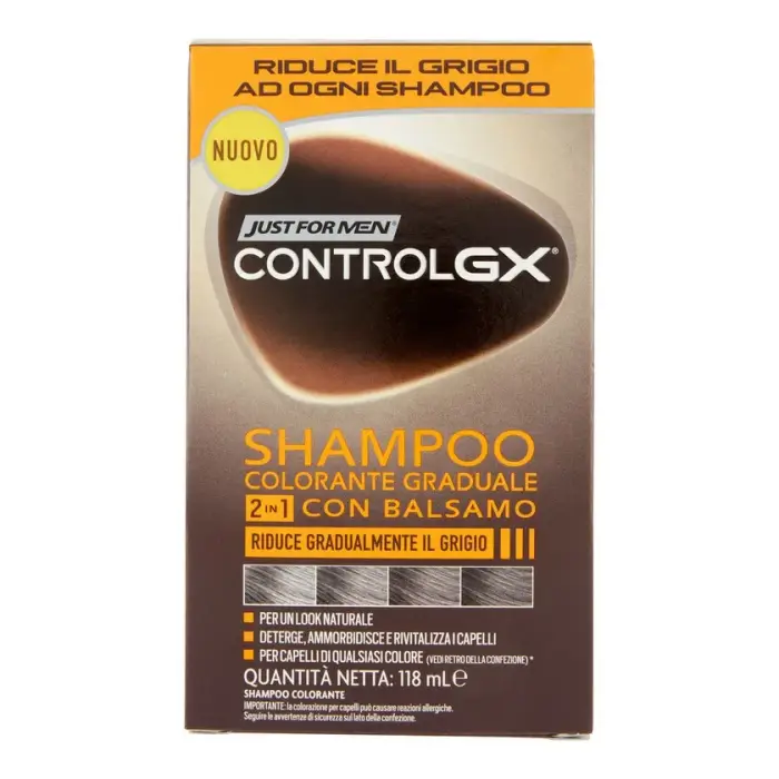 Just For Men Jfm control gx 2 in 1 shampoo colorante graduale antigrigio 118 ml