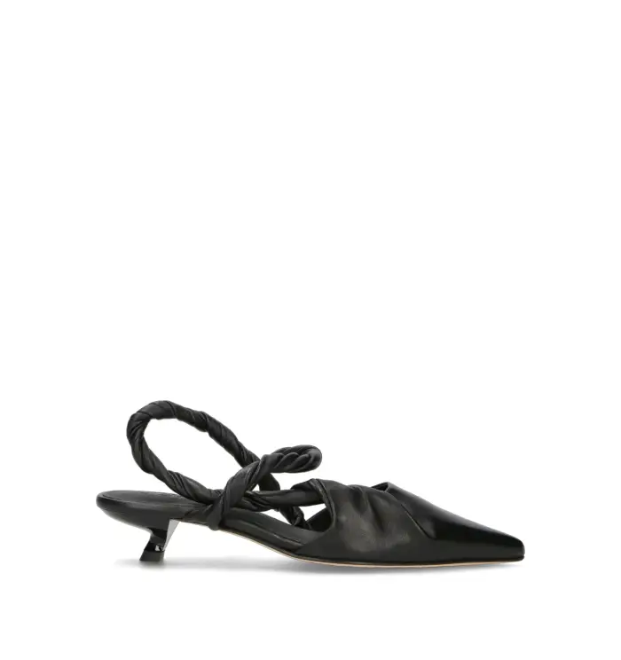 Slingback donna nera in pelle Vario