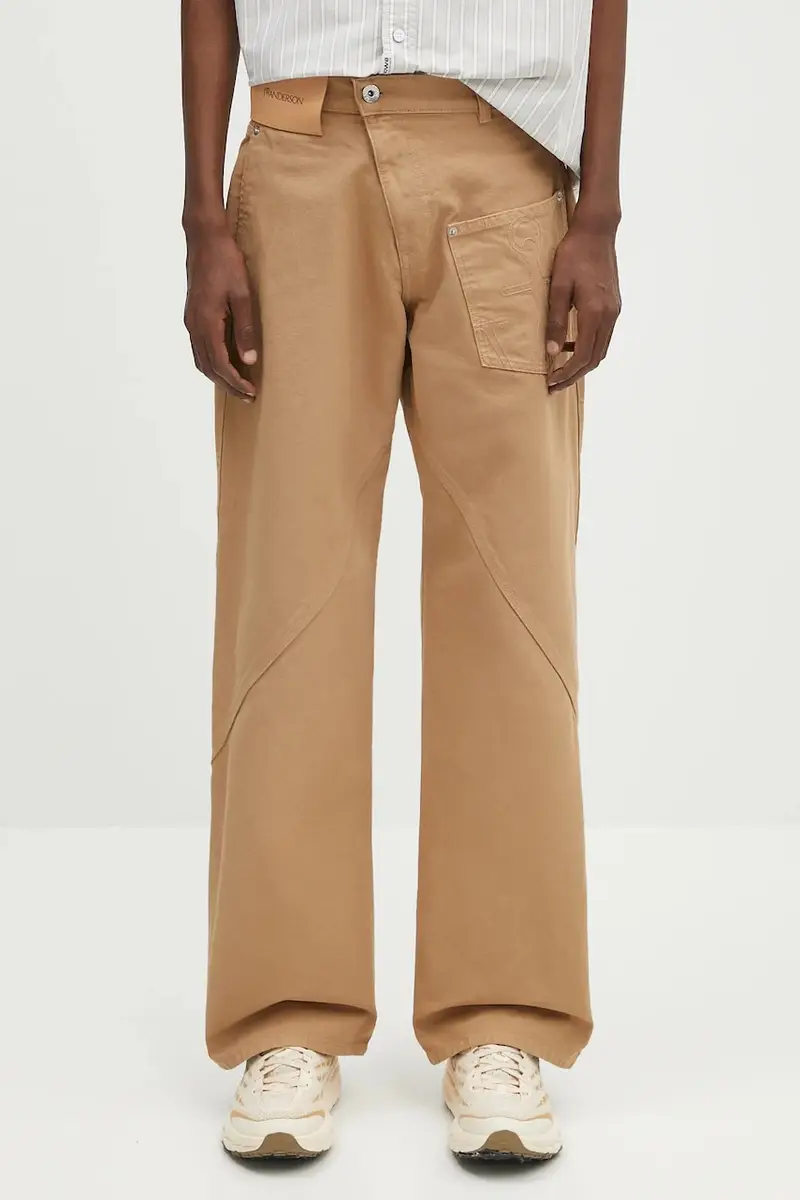 JW Anderson pantaloni in cotone Twisted Workwear colore beige TR0405.PG1744.130