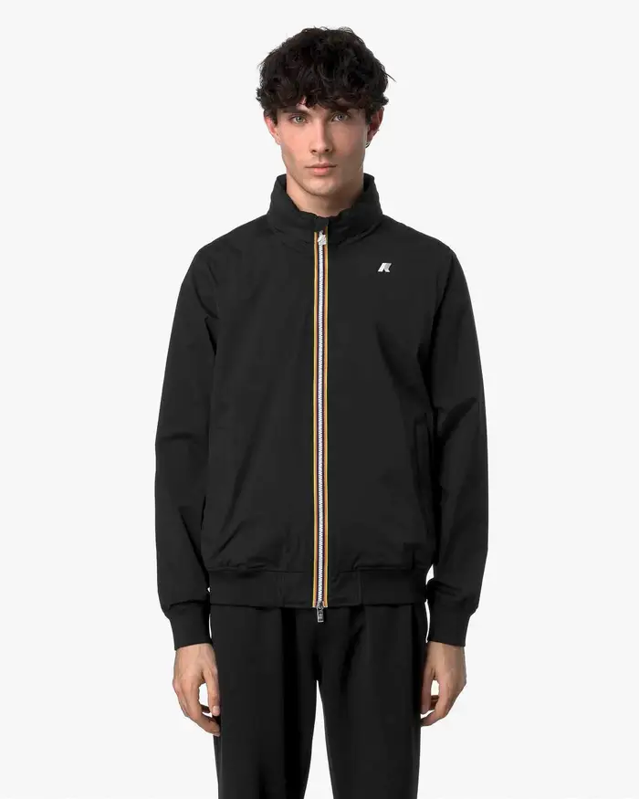 Amaury Stretch Nylon Jersey nero con cappuccio estraibile