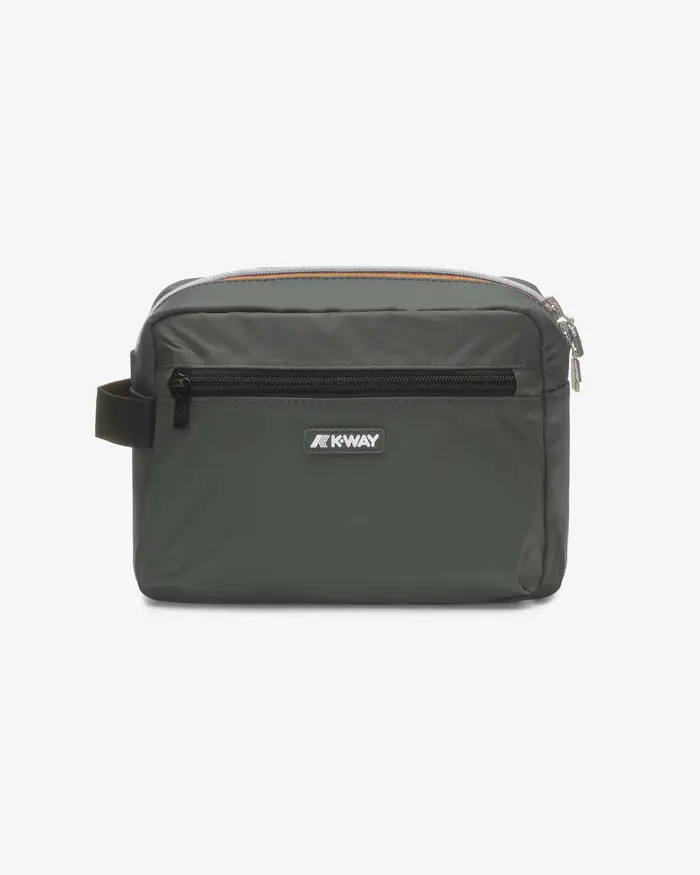 Beauty case K-way Demu verde militare in nylon impermeabile