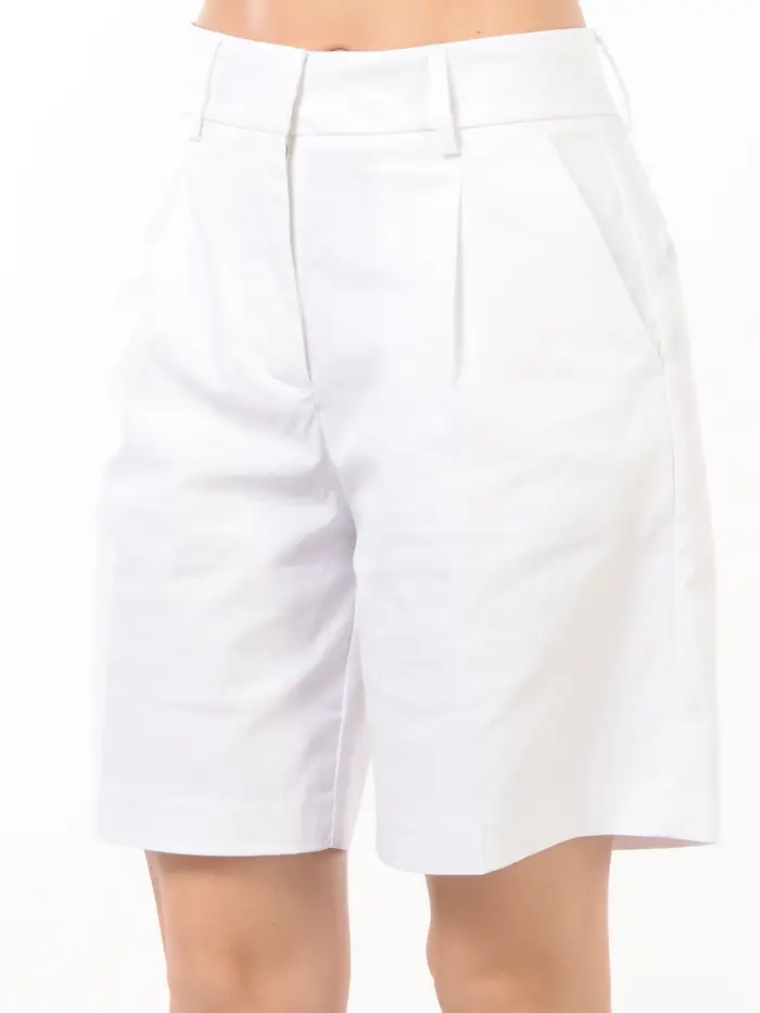 K-WAY bermuda da donna Nive con pinces Bianco