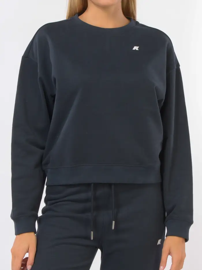K-WAY felpa da donna boxy a girocollo Blu