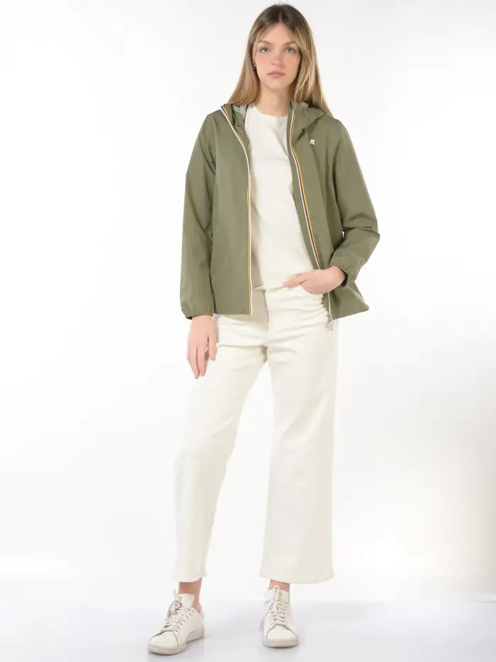K-WAY giubbino da donna Marguerite Stretch Poly Jersey con cappuccio Verde