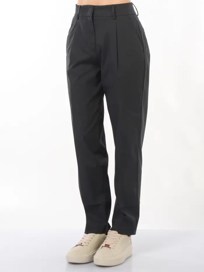 K-WAY pantalone da donna chino Eyre in twill tecnico NERO