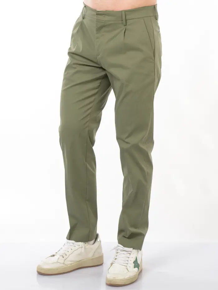 K-WAY pantalone da uomo chino con pinces Verde