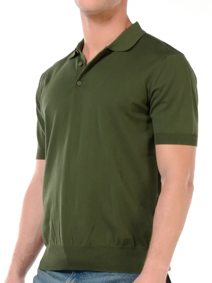K-WAY polo da uomo in maglia tre bottoni Verde