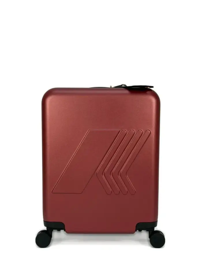 K-way Valigia con Logo Goffrato e Chiusura a Combinazione Rosso