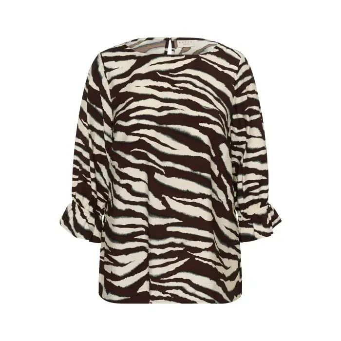 KAFFE Curve Camicetta donna a maniche lunghe Vika Marron