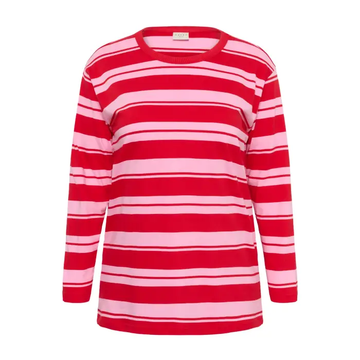 KAFFE Curve Maglietta a manica lunga da donna KCWinni Rouge