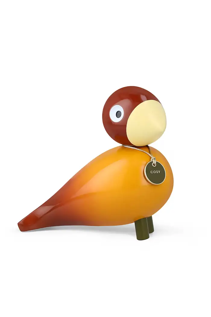 figurina decorativa in legno di faggio 15,5 cm Arancione