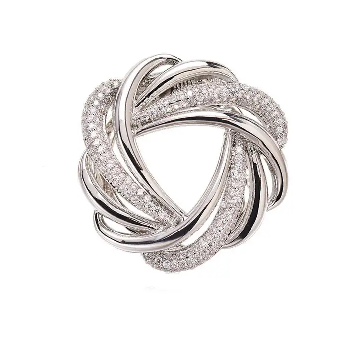 KaiTingu Jewelry Strass Perla Gioielli di moda Sciarpa Anello Sciarpa da donna Fibbia Scialle Clip Spilla stile coreano