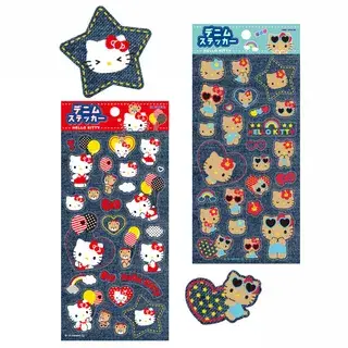 Sanrio Hello Kitty Denim Sticker Hello Kitty/Sunburn - Packing/H205×W95×D2mm