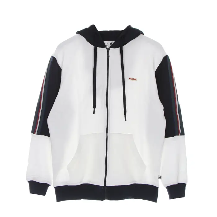 Kangol Felpa Leggera Cappuccio Zip Uomo Heritage Taped Zip Hoodie Off White
