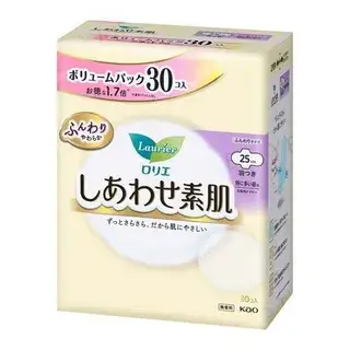 Kao Laurier F Happy Bare Skin For Especially Heavy Daytime With Wings 25cm 30 pcs