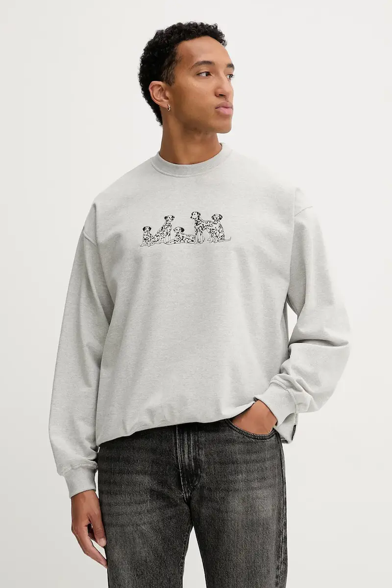 Kaotiko felpa colore grigio con applicazione AR053-01-G002