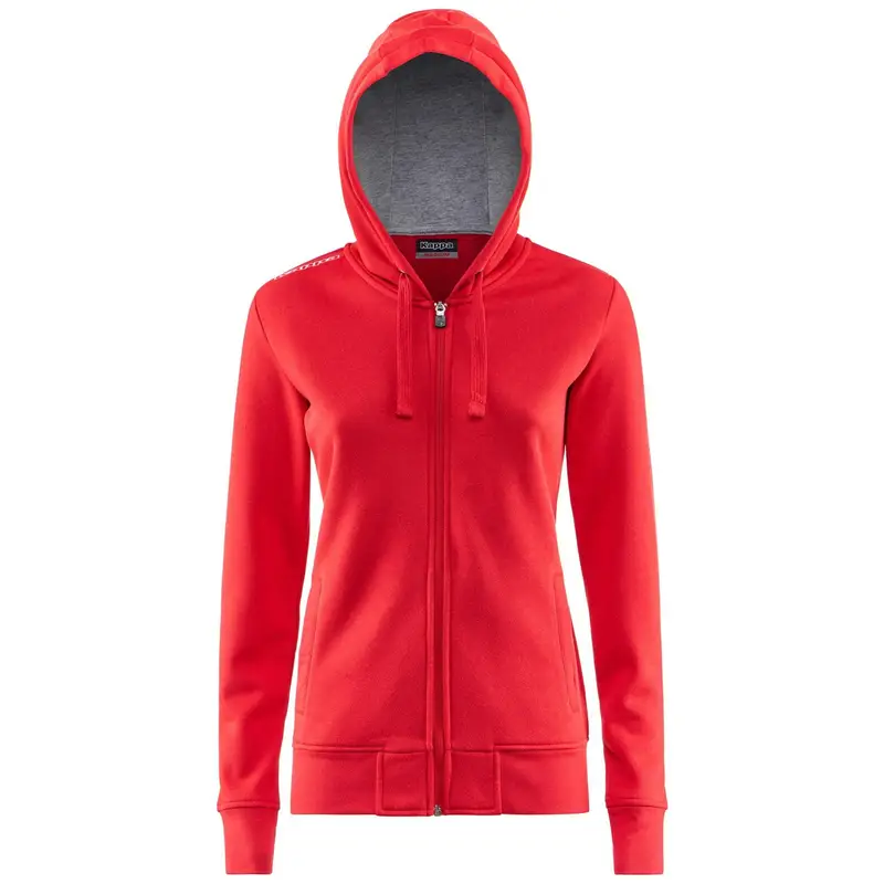 felpa bambina educazione fisica kappa poliestere con cappuccio rosso. | Kappa