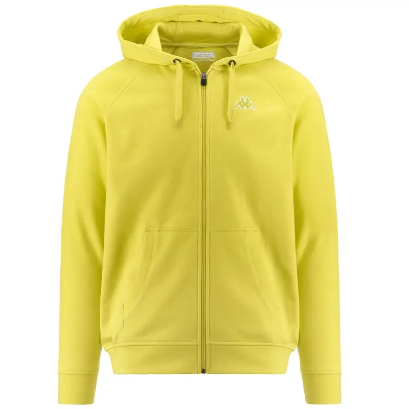 felpa uomo fitness kappa cotone con cappuccio verde | Kappa