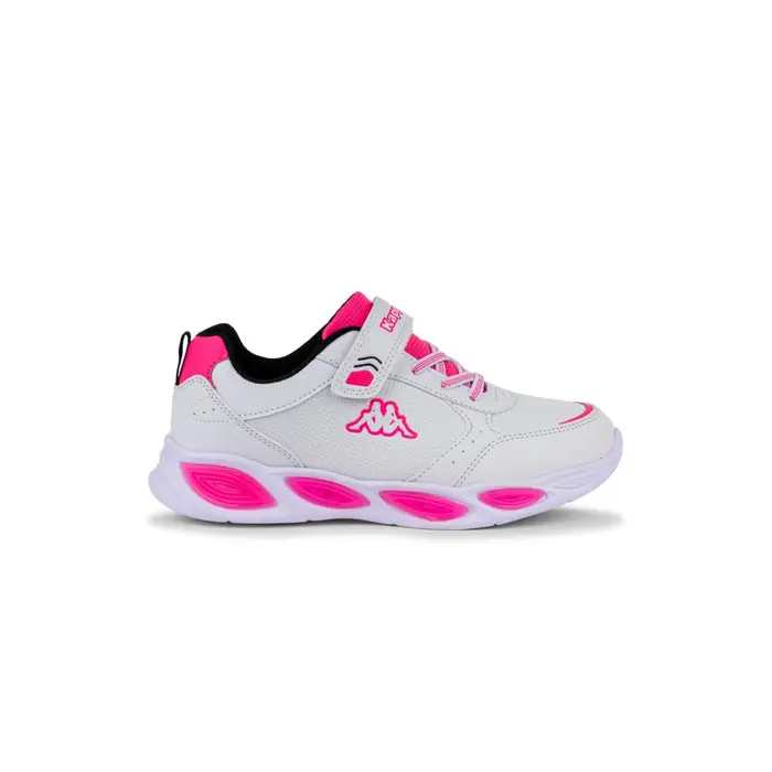 KAPPA Sneakers bambina da ginnastica bianche e fucsia con luci
