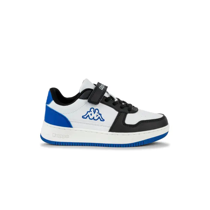 KAPPA Sneakers bambino da basket bianche e blu con velcro
