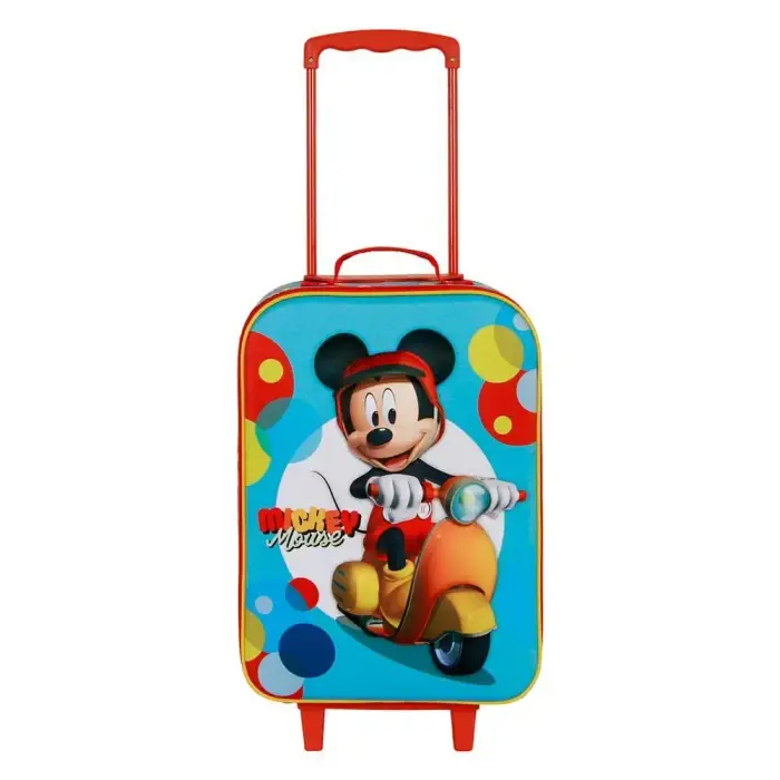 Karactermania Borsa trolley per bambini Disney Mickey Scooter 3D Bleu