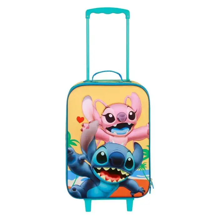 Karactermania Borsa trolley per bambini Disney Stitch Ocean 3D Jaune