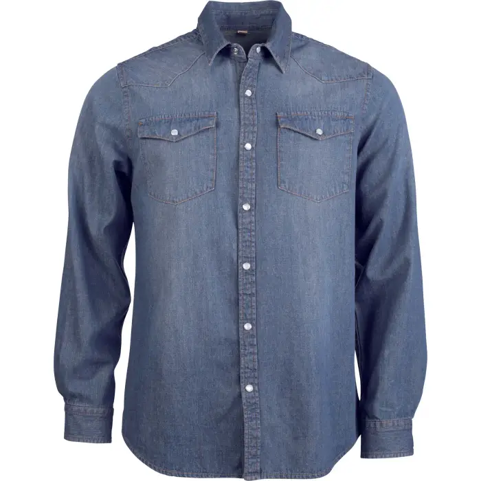 Kariban Camicia a maniche lunghe Denim Bleu