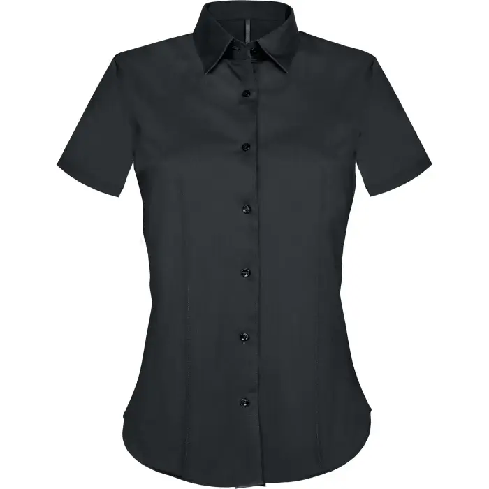 Kariban Camicia da donna a maniche corte Noir