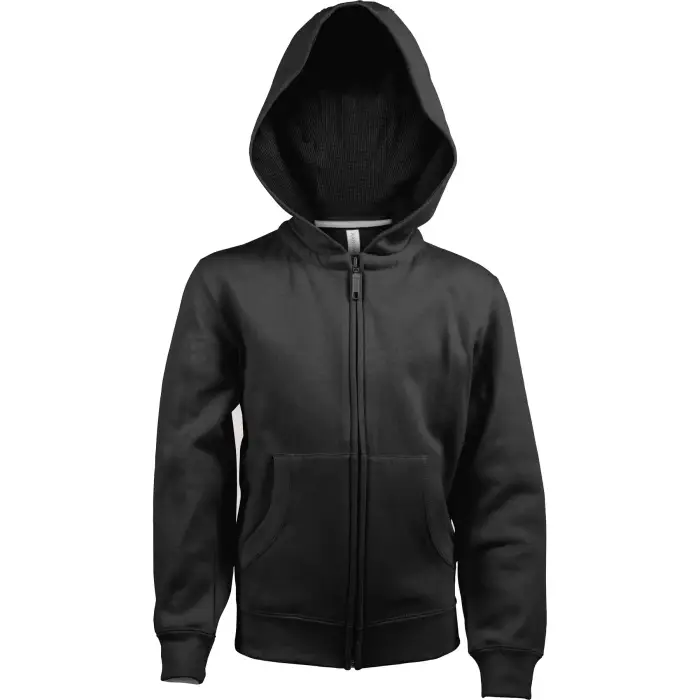 Kariban Felpa con cappuccio per bambini con zip Noir