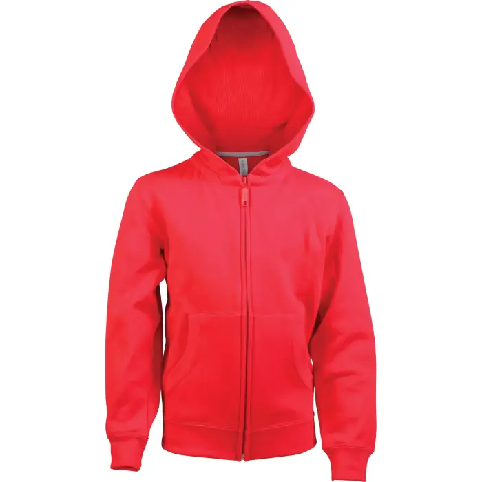 Kariban Felpa con cappuccio per bambini con zip Rouge