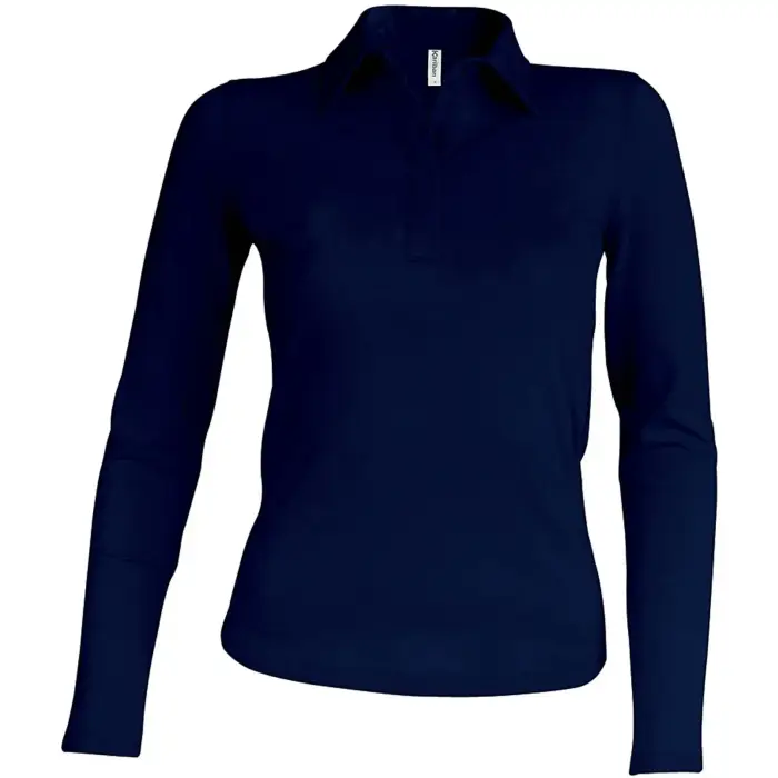 Kariban Polo a maniche lunghe da donna Bleu