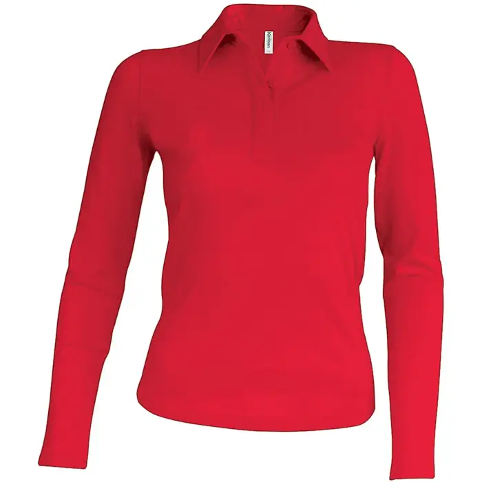 Kariban Polo donna maniche lunghe Rouge