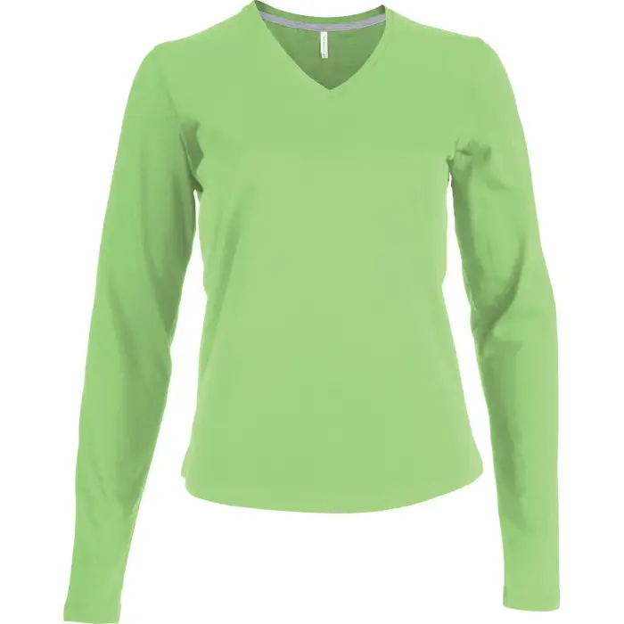 Kariban T-shirt donna maniche lunghe Collo V