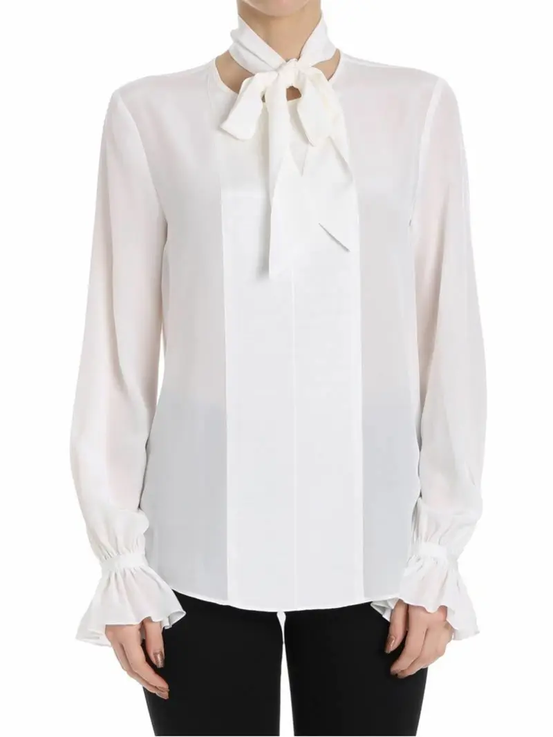 Karl Lagerfeld Blusa Bow Bianco