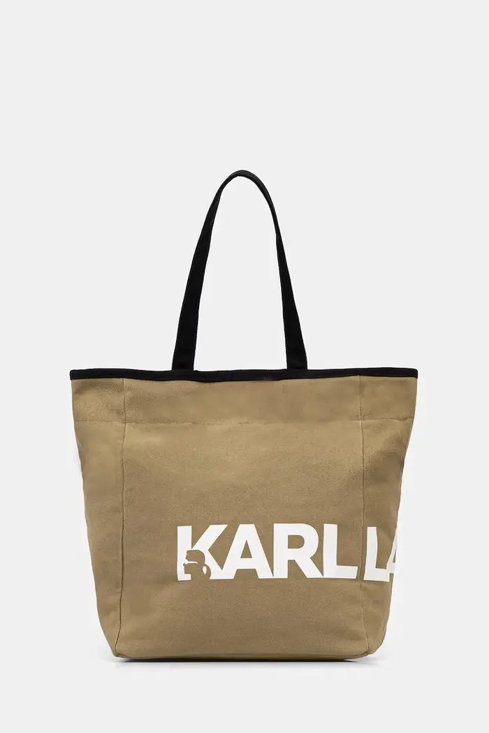 borsa a mano in cotone K/ESSENTIAL Verde